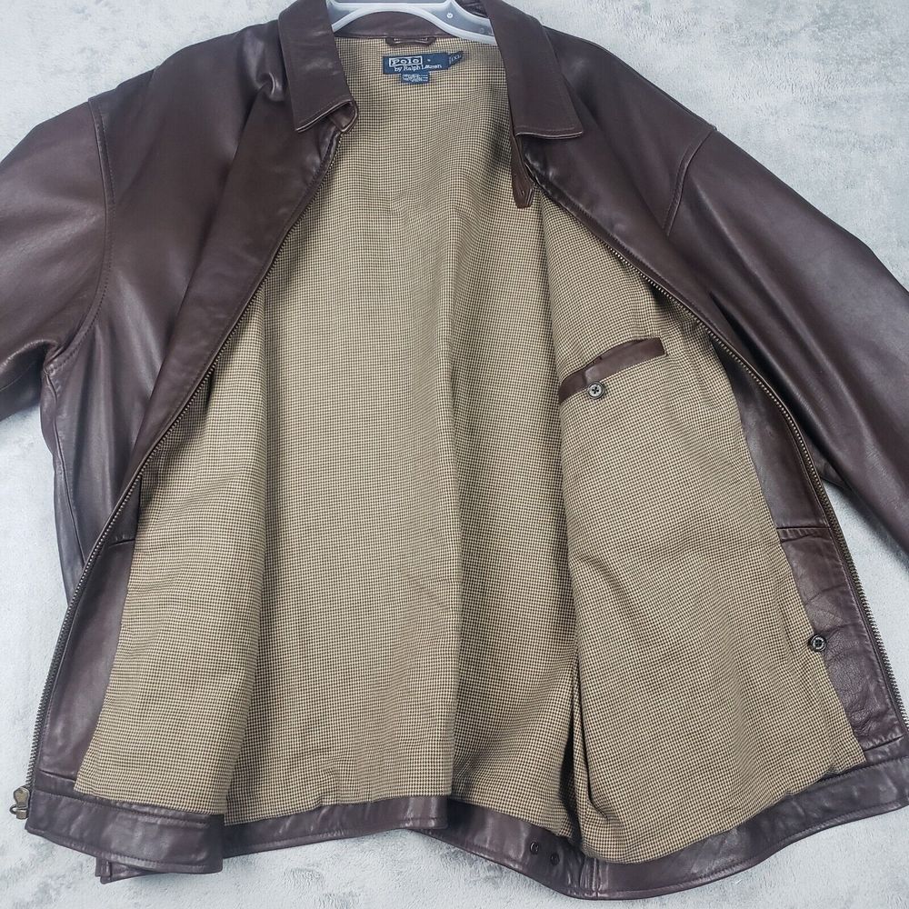 Polo Ralph Lauren Vintage Butter Soft Genuine Leather Jacket XL - Picture 15 of 16